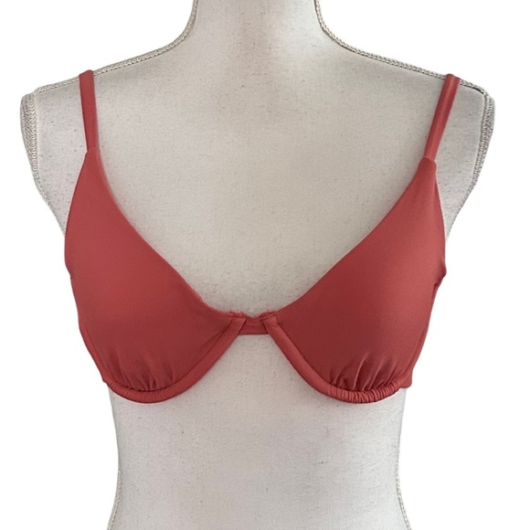 Andie Swim The Sicily Bikini Top Women’s SZ Small Punch Style AT171 Pink NEW - Picture 2 of 9
